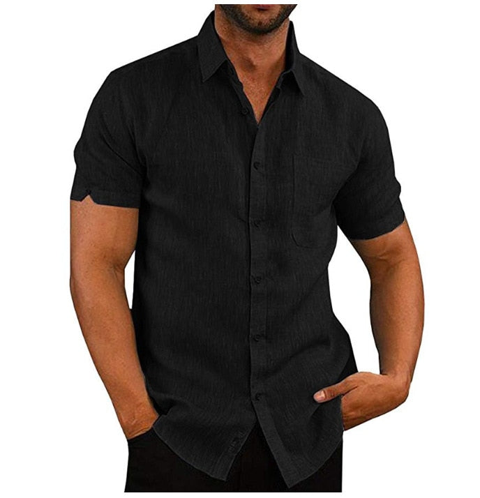 Menns stilig poloskjorte med knapper i front, perfekt for en komfortabel hverdag og sommerstil.