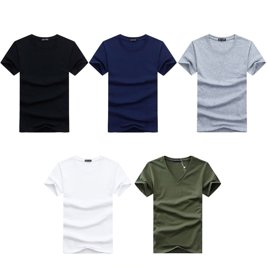 Stilfull og komfortabel menns V-hals t-skjorte. Slimfit design, perfekt for hverdag og fritid.