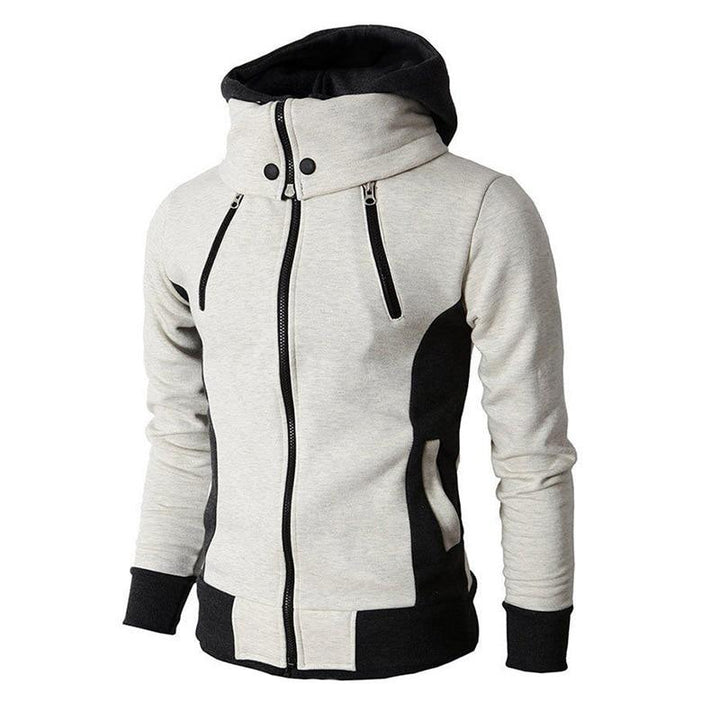 Beige herre vinterjakke for kaldt vær, med stilfullt design og varmt fôr for utendørs bruk.
