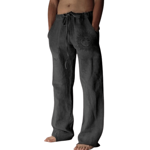 Avslappede herrebukser i myk bomullsblanding med snøring, perfekte for sommer og fritid.