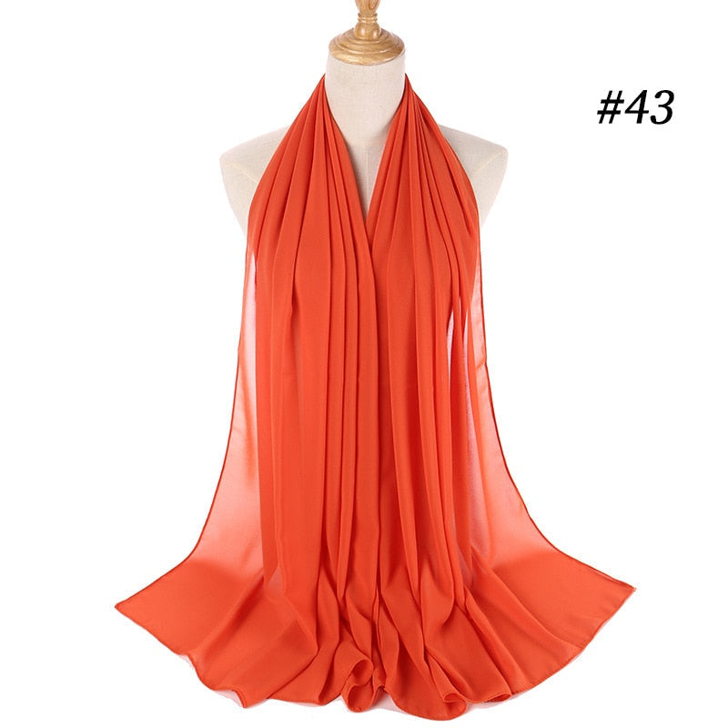 Klassisk chiffon hijab, elegant og tidløs for damer.