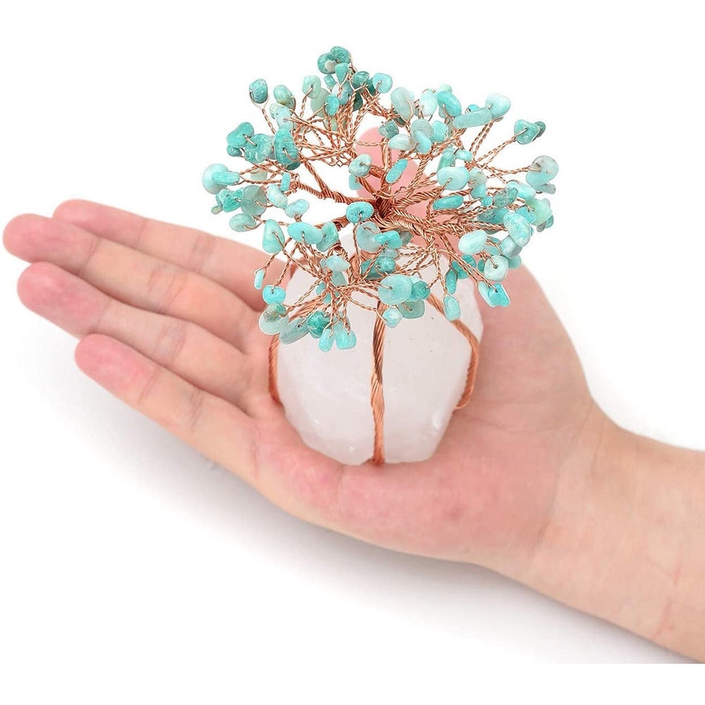 Flerfarget krystall Livets Tre ornament for Feng Shui. Berik din hjemmeinnredning med energi.