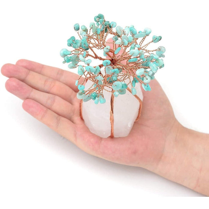 Flerfarget krystall Livets Tre ornament for Feng Shui. Berik din hjemmeinnredning med energi.