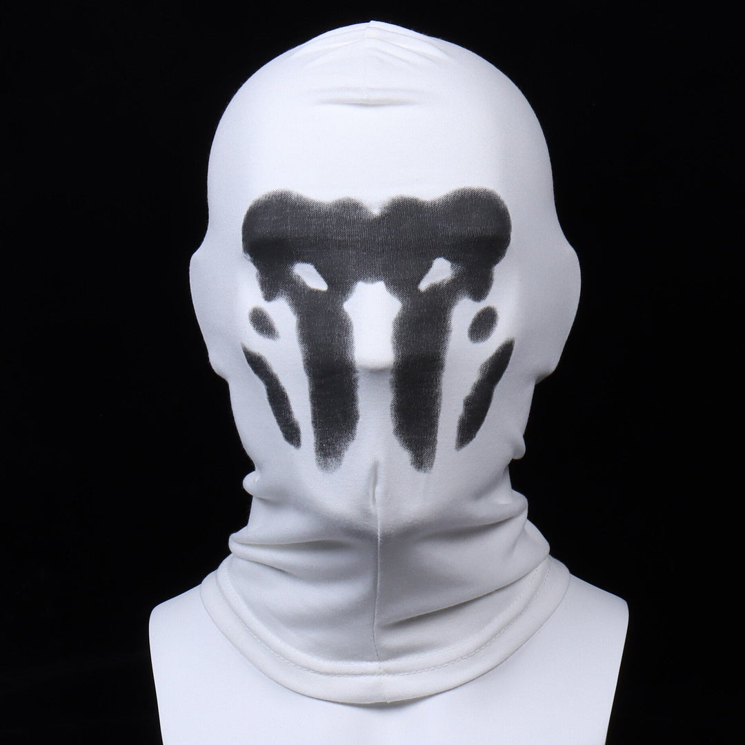 Levende Rorschach maske med realistiske, animerte blekkflekker som endrer form. Ideell for fest.