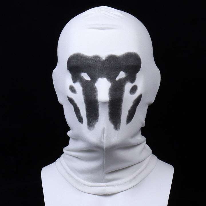 Levende Rorschach maske med realistiske, animerte blekkflekker som endrer form. Ideell for fest.