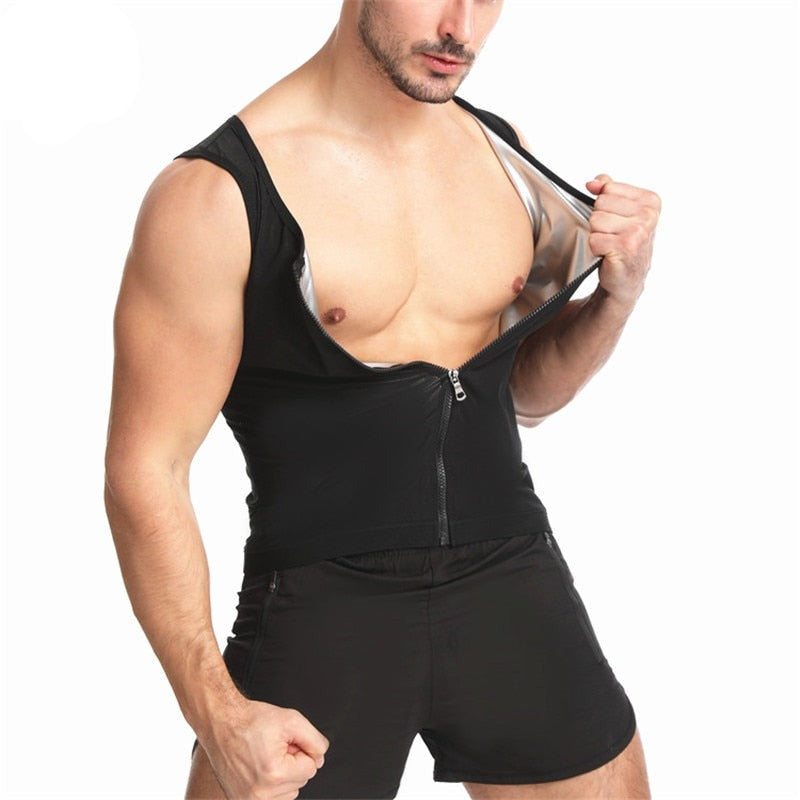 Sleek unisex sportsklær svettevest med glidelås. Allsidig for trening, fitness, fettforbrenning og aktiv livsstil.