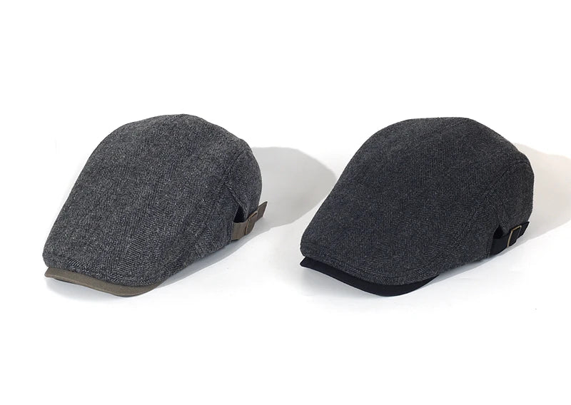 Klassisk sixpence-hatt i ull for menn, varm, slitesterk og justerbar passform.