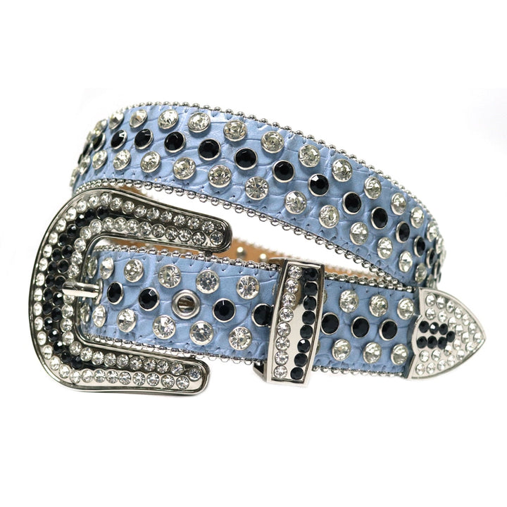 Mote-statement: Unisex diamantbelte med rikelig bling og vestlig sjarm.