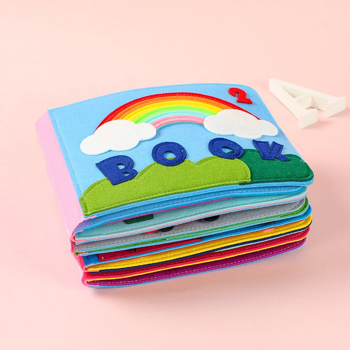 Pedagogisk klutbok med dyr og teksturer, perfekt reiseleke for babyer og småbarn.
