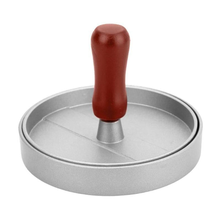 Ergonomisk burgerverktøy i rustfritt stål for hjemmelagde hamburgere. Et must for kjøkkenutstyr og grillfesten.
