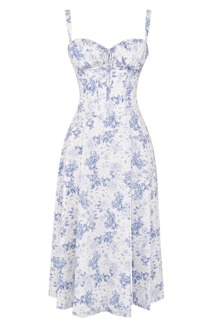 Komfortabel ermeløs kjole i polyesterblanding, ideell som elegant sommerkjole for damer.