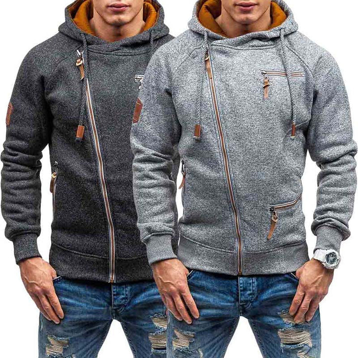 Komfortabel bomulls hettegenser for menn, ideell for sporty hverdag eller vinter.