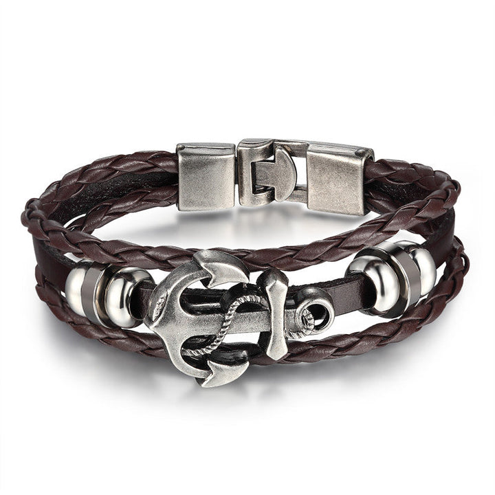 Trendy ankerarmbånd i skinn for dame. Elegant nautisk armbånd som passer alle antrekk for kvinner.