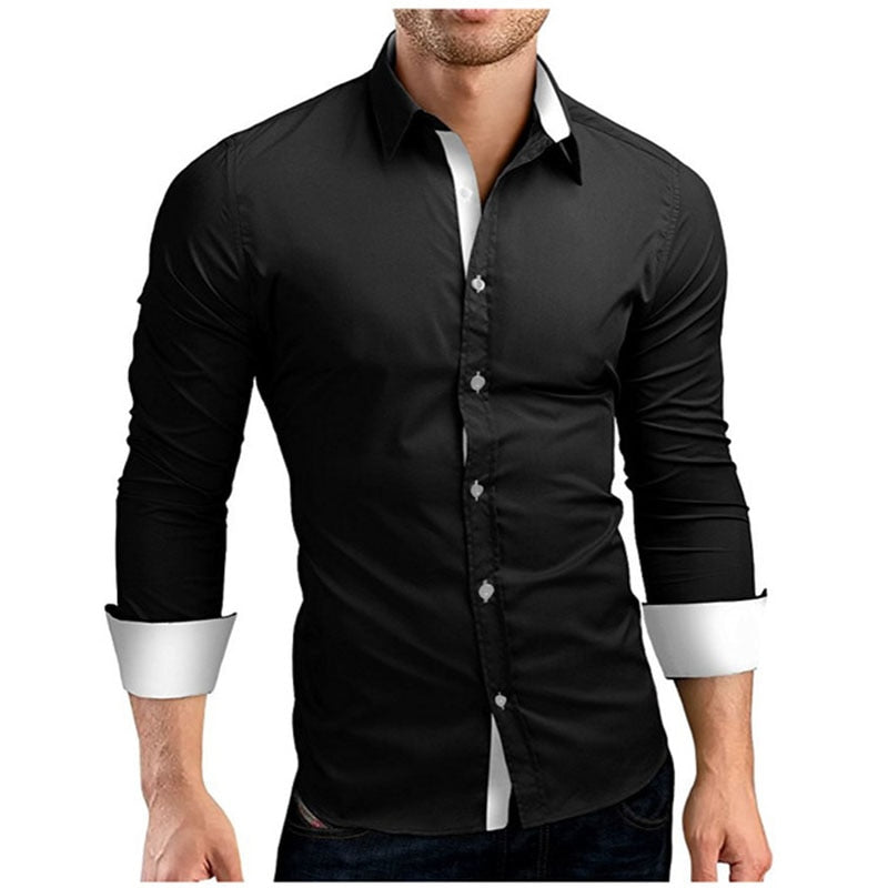 Elegant menns slim fit langermet skjorte for et skarpt, moderne utseende i hverdagen.