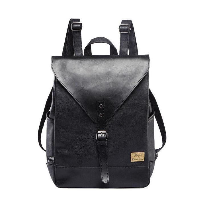 Elegant vintage ryggsekk i kunstlær med justerbare stropper, veganvennlig design.
