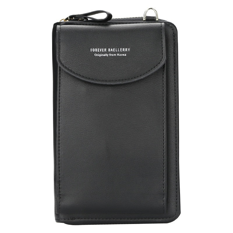 Sikker reiseveske for kvinner i elegant PU-skinn, en glidelås crossbody med flere rom for viktige eiendeler.