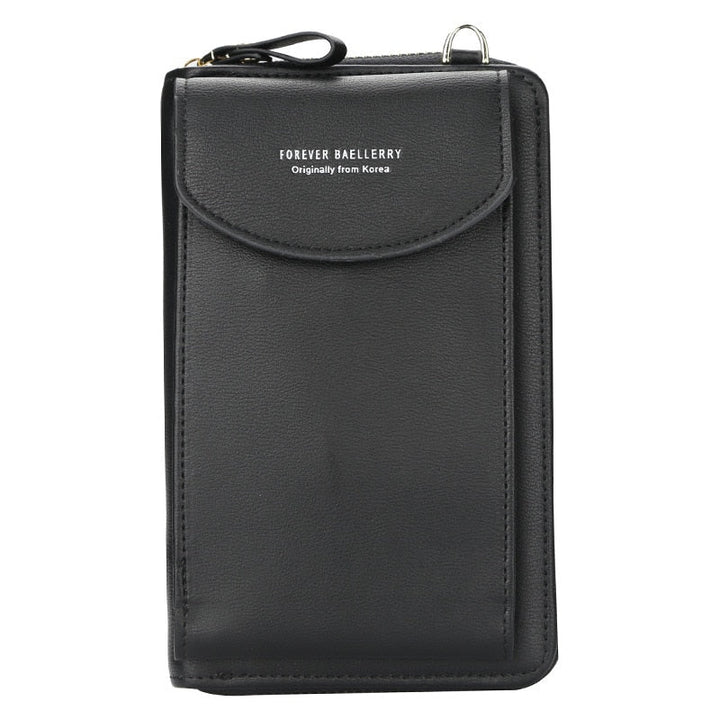 Sikker reiseveske for kvinner i elegant PU-skinn, en glidelås crossbody med flere rom for viktige eiendeler.