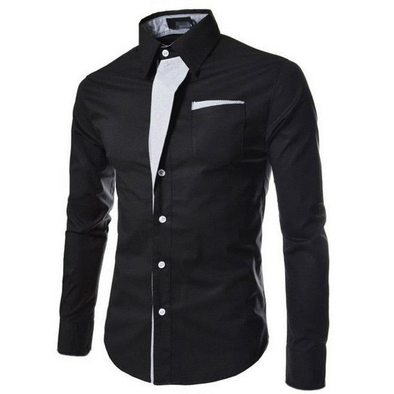 Elegant slim fit langermet herreskjorte for menn. Perfekt for formelle og uformelle anledninger.