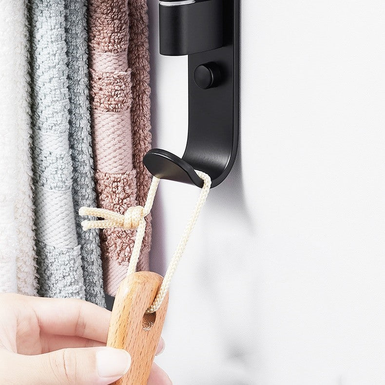 Praktisk og moderne håndkleholder med 5 svingbare armer i elegant svart design for ditt baderom.