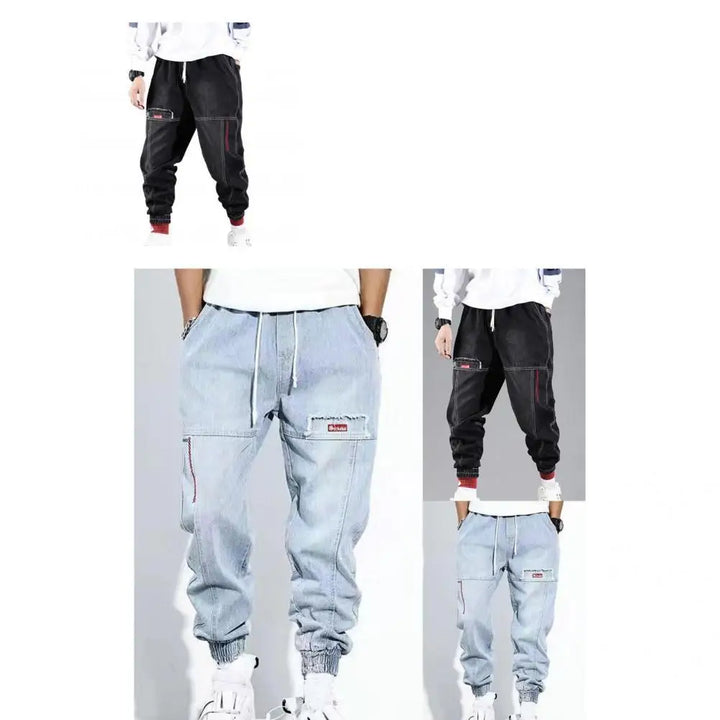 Stilige herrebukser i haremsmodell av bomull. Casual look, løs passform, med praktiske lommer.