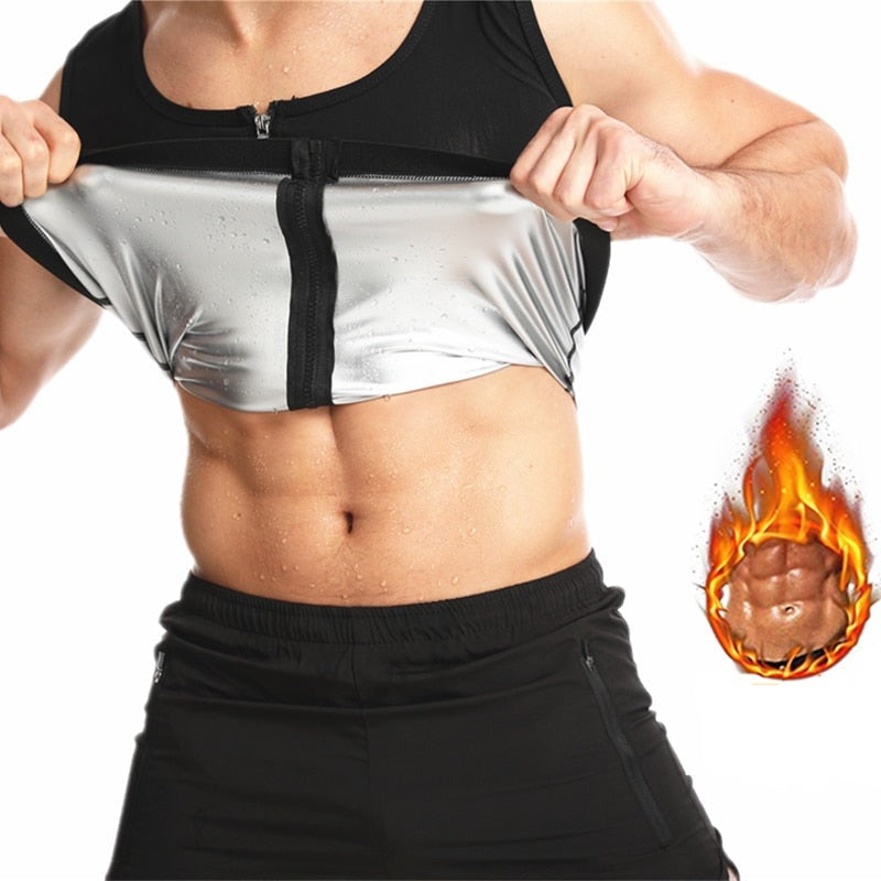 Unisex glidelås svettevest for optimal trening og fettforbrenning. Slankevest for herre/dame, fitness & vektnedgang.