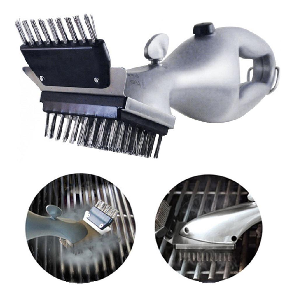 Ergonomisk dampbørste for BBQ-rengjøring. Ideell for enkel og rask vedlikehold av grillen.