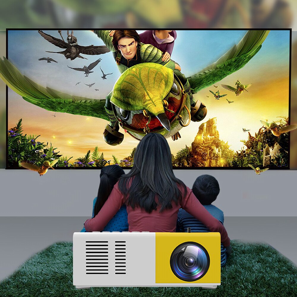 Elegant bærbar miniprojektor med skarpt bilde. Ta med filmopplevelsen overalt. Din personlige hjemmekino.