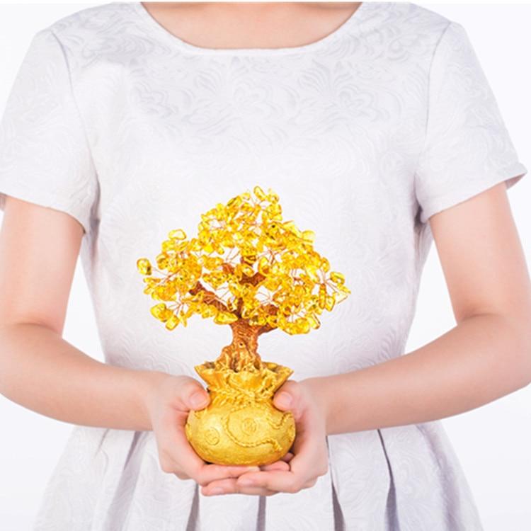 Sitrin pengetre for rikdom, velstand, lykke og positiv energi. Ideell feng shui hjemmedekor.