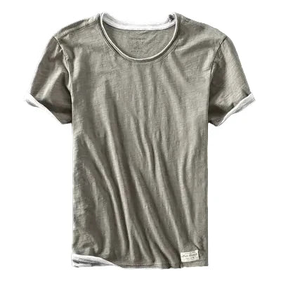 Casual herre sommer t-skjorte. Myk bambus & bomull, minimalistisk japansk design for hverdagsbruk.