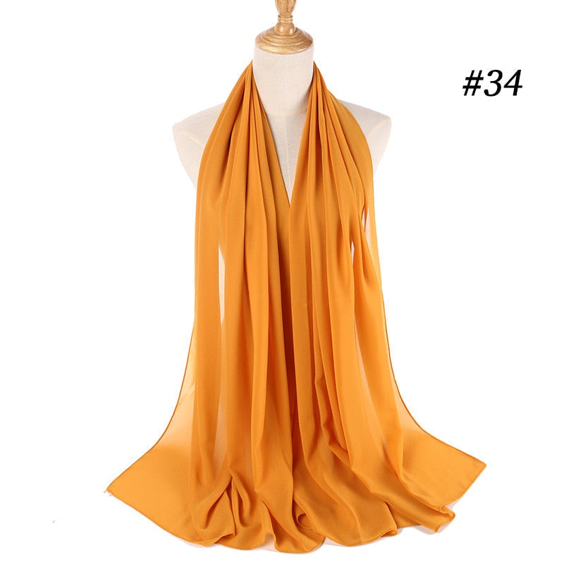 Elegant chiffon hijab, mykt og behagelig for langvarig bruk.