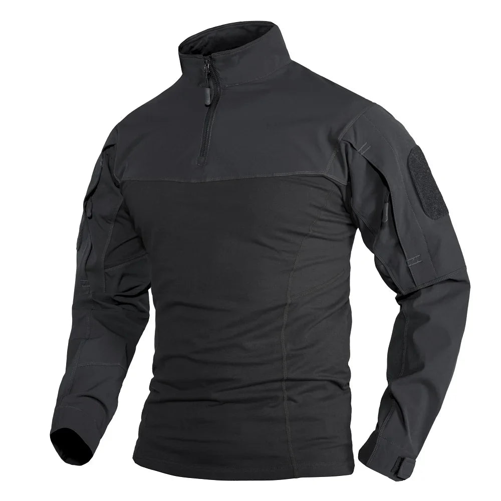 Slitesterk herre 1/4-zip genser for tur og trening, langermet i teknisk materiale.