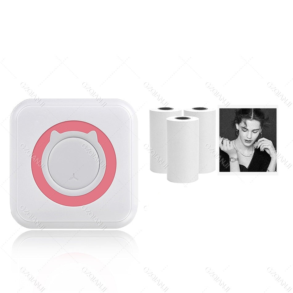 Fotoprinter for mobil. Blekkfri termisk lommeskriver med Bluetooth for øyeblikkelige utskrifter.
