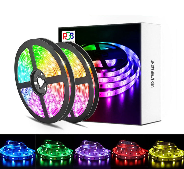 Smart, app-styrt 10m RGB LED stripelys for moderne dekorbelysning i hjemmet.