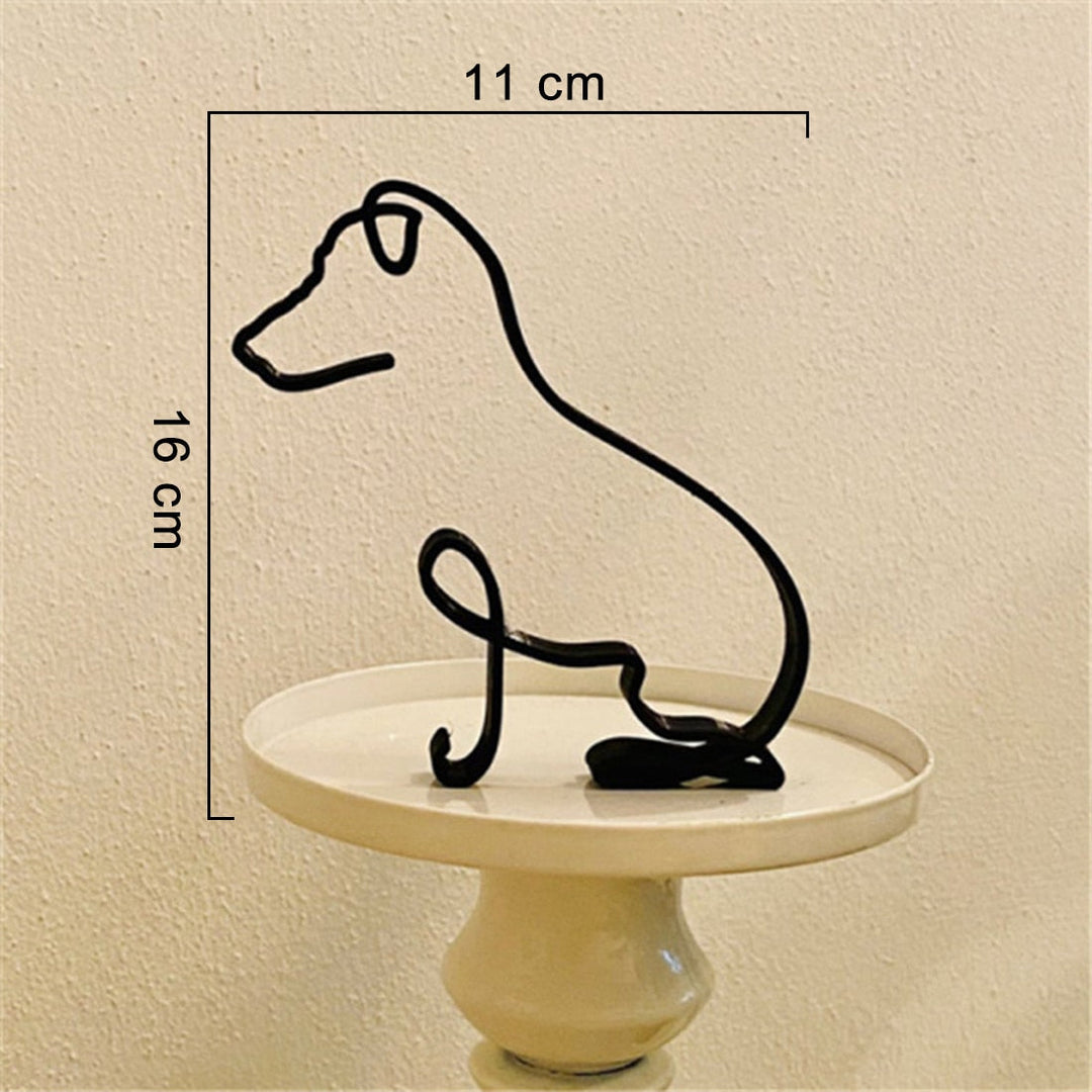 Stilren metallhundedekor, en flott gaveidé for hundeelskere.
