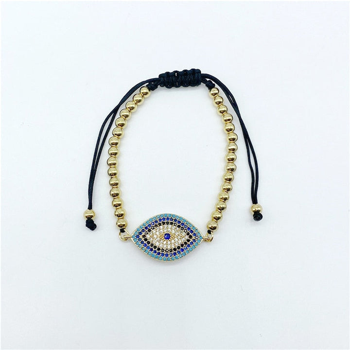 Justerbart onde øye armbånd til dame i gull, sølv eller rosegull. Et moderne talisman smykke.