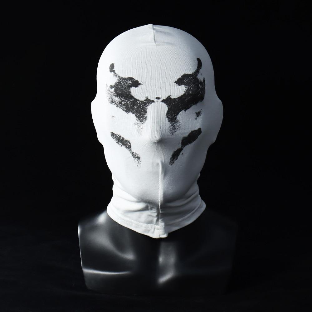 Skremmende Rorschach maske for voksne med animerte, bevegelige blekkflekker til kostymefest.