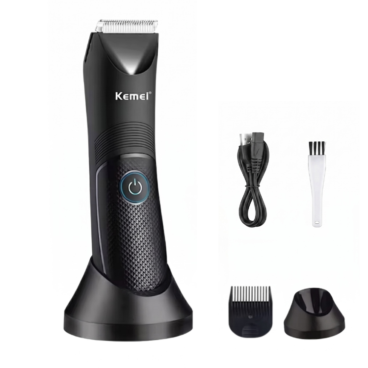 Unisex vanntett helkroppstrimmer med keramisk blad for skånsom hårfjerning og grooming.
