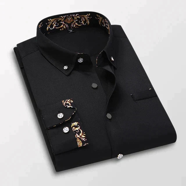 Moderne langermet herreskjorte i stilfullt design, perfekt for både casual og business bruk.