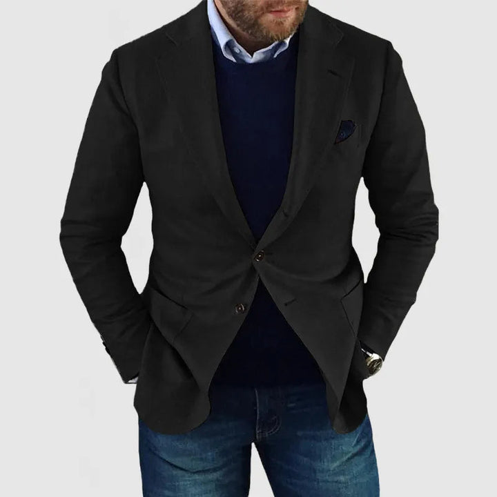 Elegant herreblazer i tidløs design, perfekt for et stilig uttrykk. Passer enhver anledning.