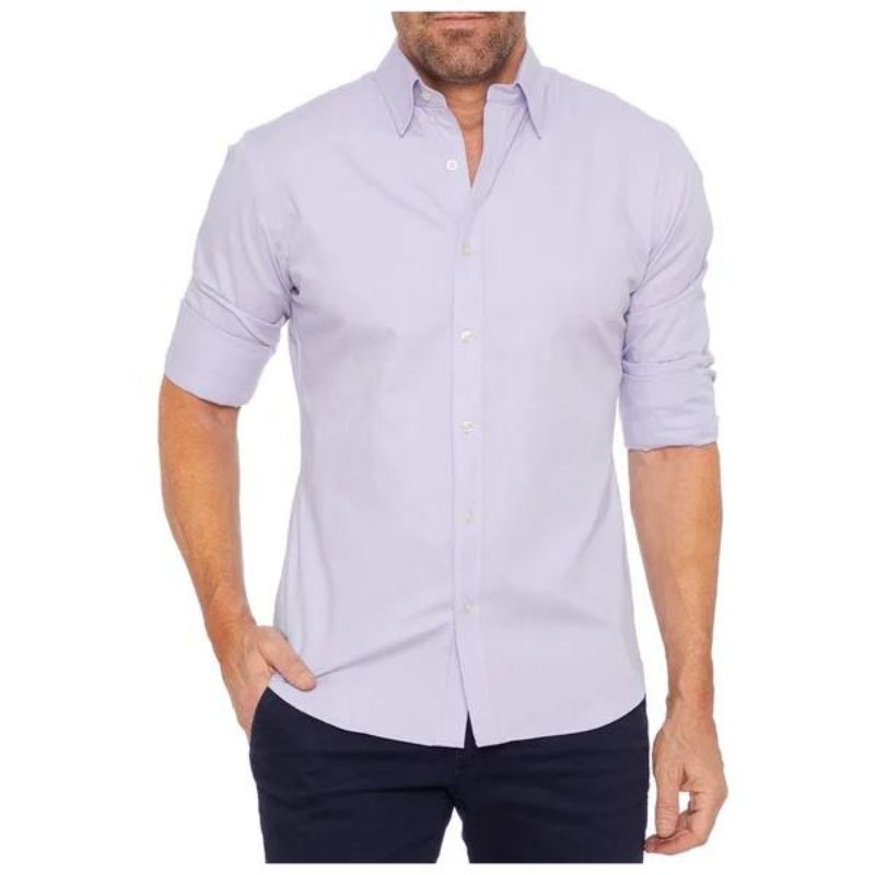 Komfortabel herrebluse med glidelås, rynkefri og stilren, perfekt for en allsidig garderobe.