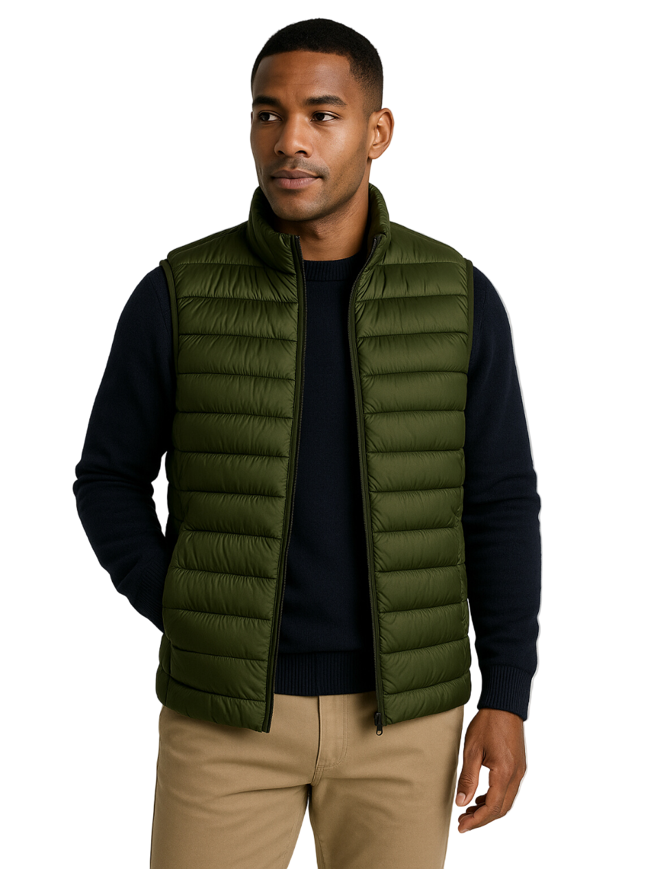 Sporty herre bodywarmer, ideell som overgangsjakke for aktive dager, gir varme og komfort.