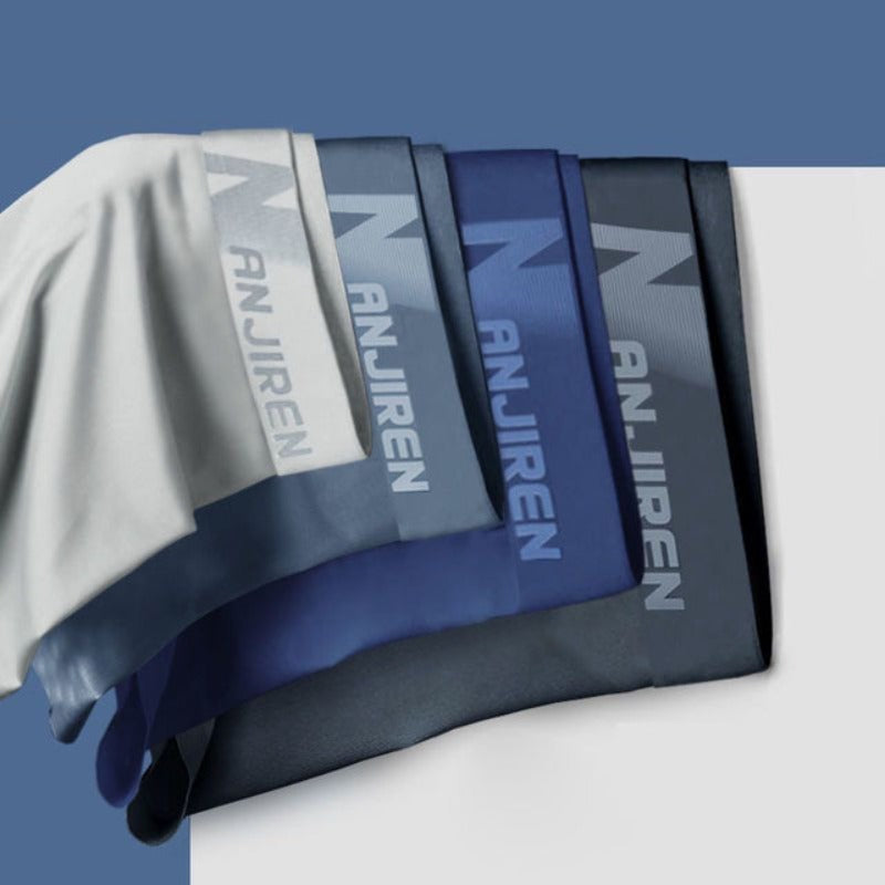 Detalj av myk, elastisk linning på herreboksershorts. Gir behagelig og komfortabel støtte hele dagen.