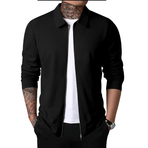 Stilren glidelåsgenser for menn, komfortabel og tidløs, et must for casual vinterklær.