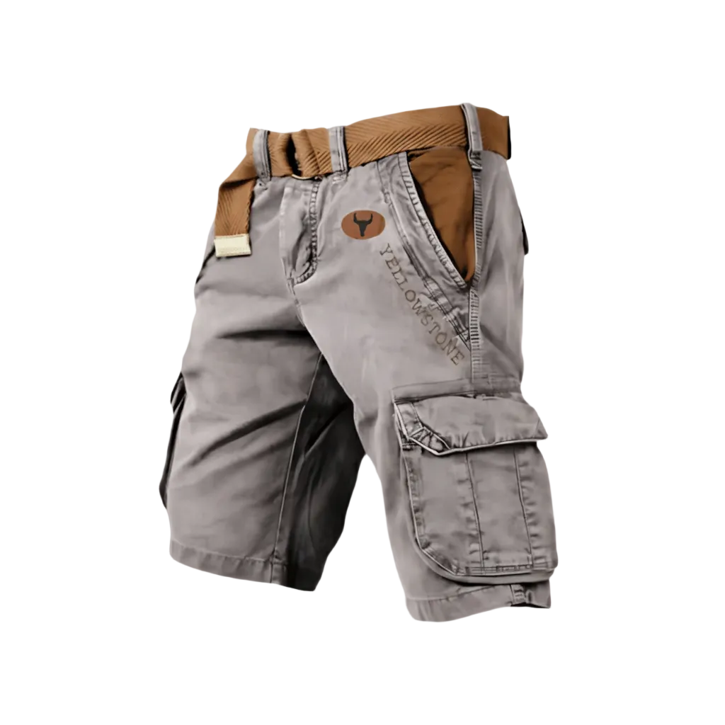 Herre cargo shorts med funksjonell design og praktiske lommer, ideell for fritid og sommeraktiviteter.
