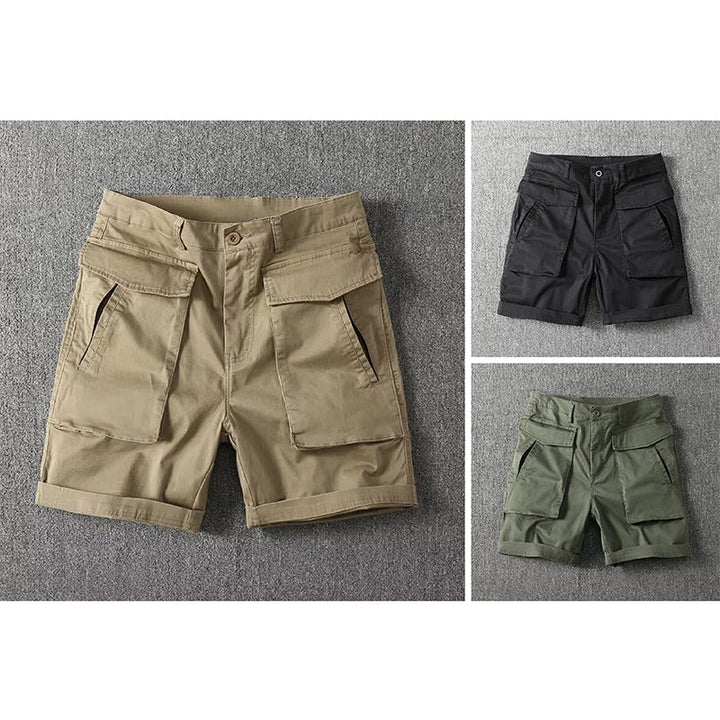 Komfortable herreshorts, robust cargo-design for utendørs bruk og sommerstil.