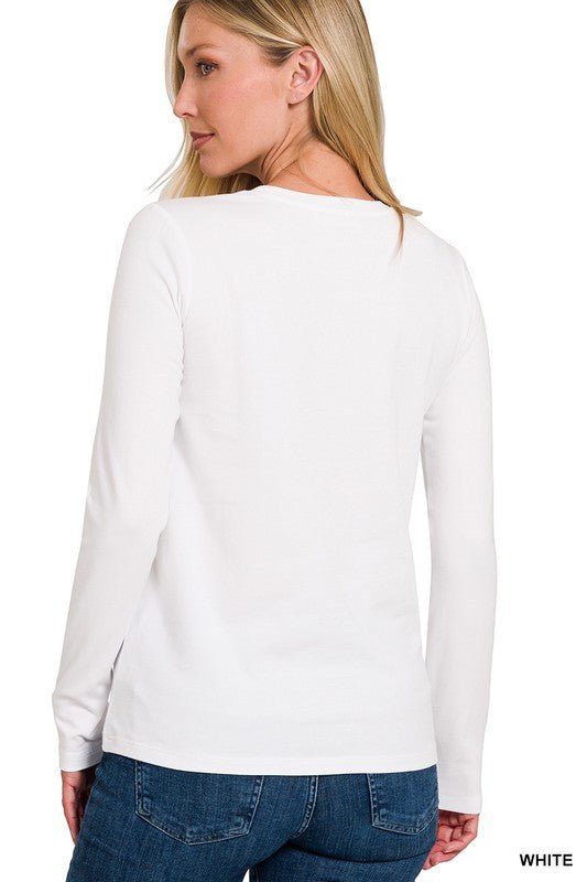 Allsidig og myk langermet t-skjorte for dame med rund hals. Ideell for casual stil og bruk vår og høst.