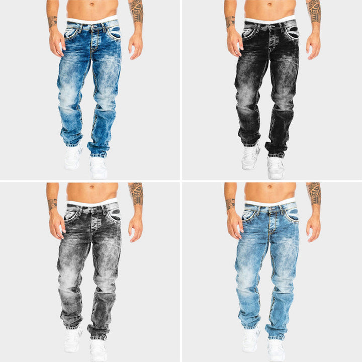 Allsidige herre slim fit dongeribukser. Komfortable og stilfulle jeans for enhver anledning. Moderne look.