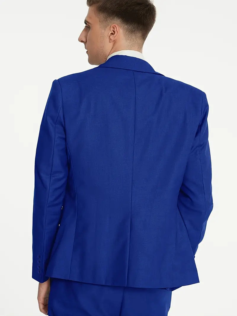 Komplett herredressett: stilig blazer, matchende vest og elegante dressbukser for menn.