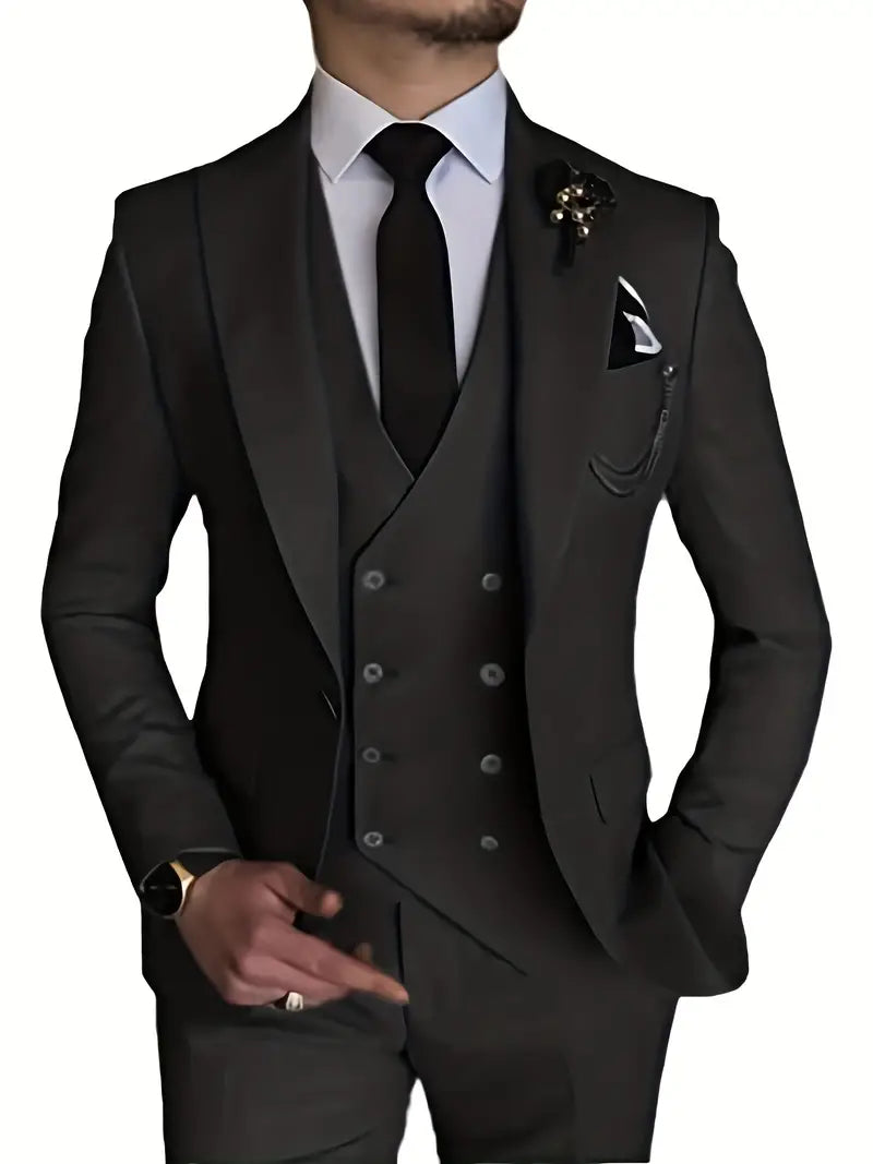 Formelt herredressett i tre deler, ideelt for konfirmasjon, bryllup og forretningsmøter.