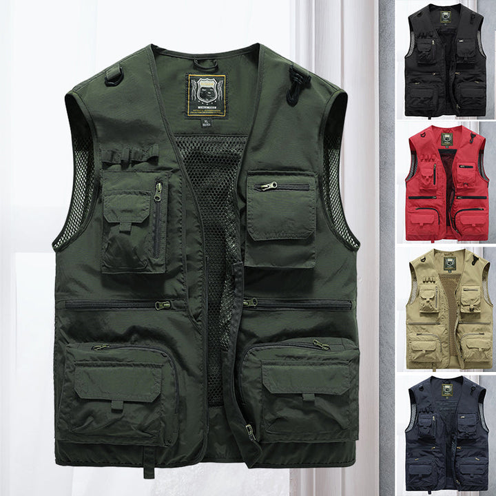 Allsidig funksjonsvest for menn, perfekt for fiske, fotturer, jakt og camping.